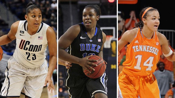 Kaleena Mosqueda-Lewis, Chelsea Gray and Andraya Carter 