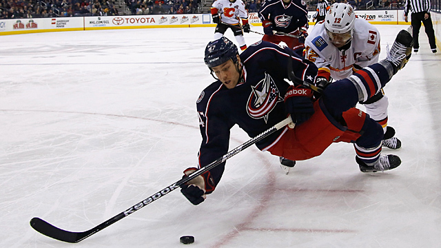 Dalton Prout #47 of the Columbus Blue Jackets