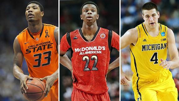 Marcus Smart, Andrew Wiggins and Mitch McGary