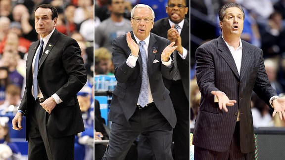 Mike Krzyzewski, Roy Williams, John Calipari