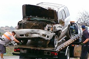 Junior Seau's wrecked SUV