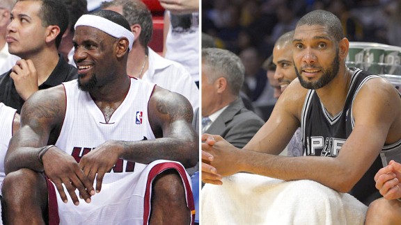 LeBron James and Tim Duncan