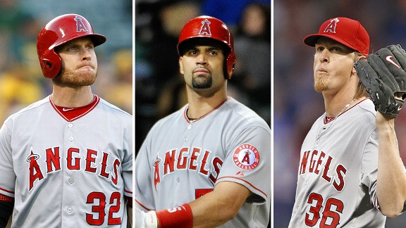 Josh Hamilton, Albert Pujols and Jered Weaver