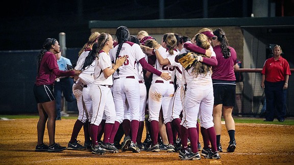 FSU softball celebration
