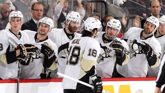 James Neal, Pascal Dupuis, Sidney Crosby, Craig Adams