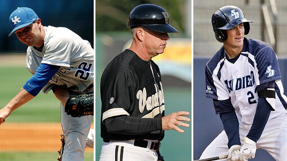 Jerad  Grundy, Tim Corbin, Kris Bryant 