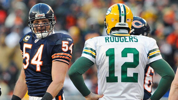 Brian Urlacher and Aaron Rodgers
