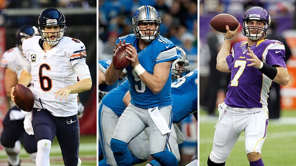 Jay Cutler, Matthew Stafford, and Christian Ponder