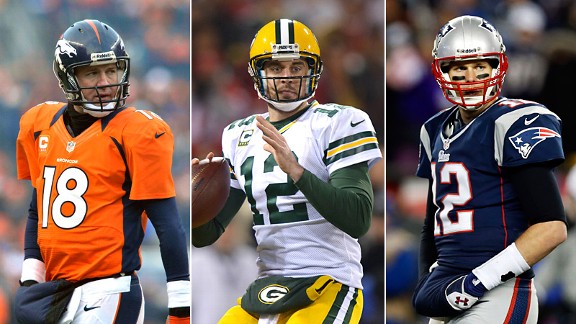 Peyton Manning, Aaron Rodgers & Tom Brady