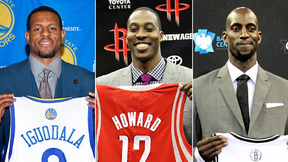 Andre Iguodala, Dwight Howard and Kevin Garnett
