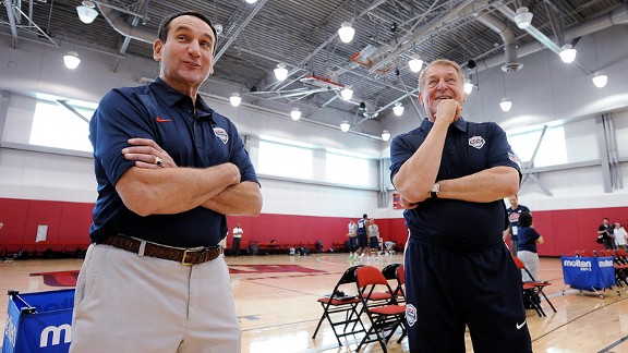 Mike Krzyzewski and Jerry Colangelo