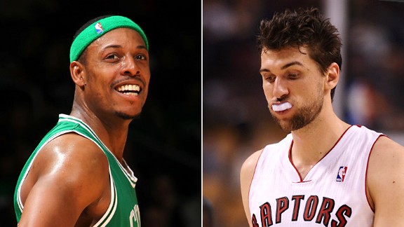 Paul Pierce and Andrea Bargnani