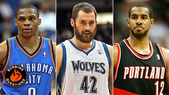 Russell Westbrook, Kevin Love & LaMarcus Aldridge