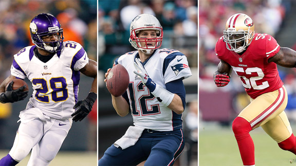 Adrian Peterson, Tom Brady, Patrick Willis