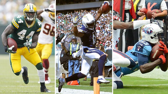 James Starks, Eddie Royal, and Kendall Wright