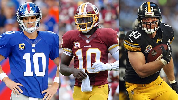 Eli Manning, Robert Griffin III & Heath Miller