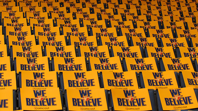In Arena before the Golden State Warriors host the Dallas Mavericks in Game Six of the Western Conference Quarterfinals during the 2007 NBA Playoffs at Oracle Arena on May 3, 2007 in Oakland, California.