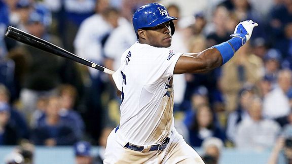 Los Angeles Dodgers outfielder Yasiel Puig