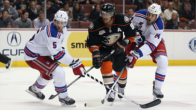 Dan Girardi #5 of the New York Rangers