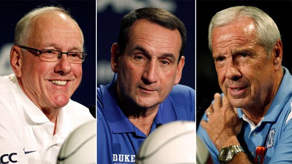 Jim Boeheim, Mike Krzyzewski, Roy Williams