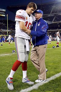 Eli Manning and Tom Coughlin