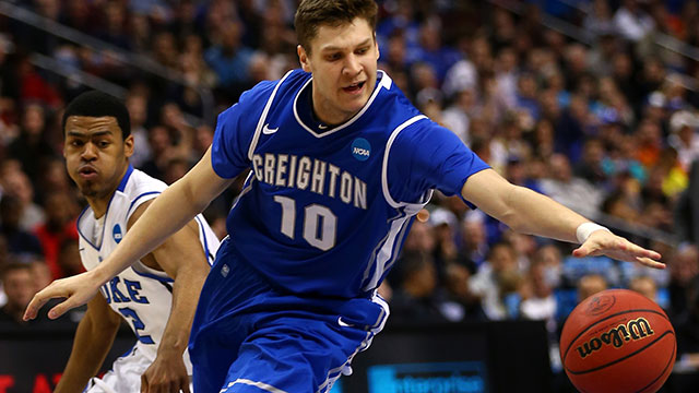 Grant Gibbs #10 of the Creighton Bluejays moves the ball against Quinn Cook #2 of the Duke Blue Devils in the first half during the third round of the 2013 NCAA Men's Basketball Tournament at Wells Fargo Center on March 24, 2013 in Philadelphia, Pennsylva