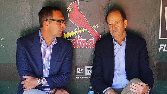 St. Louis Cardinals general manager John Mozeliak and Bill DeWitt, Jr.