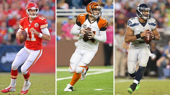 Alex Smith, Andy Dalton and Russell Wilson