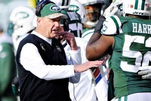 Rex Ryan and David Harris