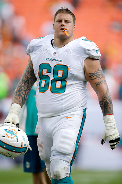 Richie Incognito at Miami Dolphins facility on Friday