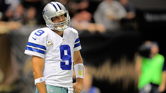 Tony Romo #9 of the Dallas Cowboys