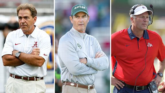 Nick Saban, Art Briles and Tim DeRuyter
