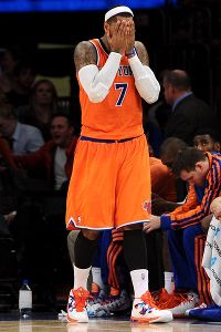 NY Knicks Camelo Anthony cannot bare to watch the lifeless efforts of