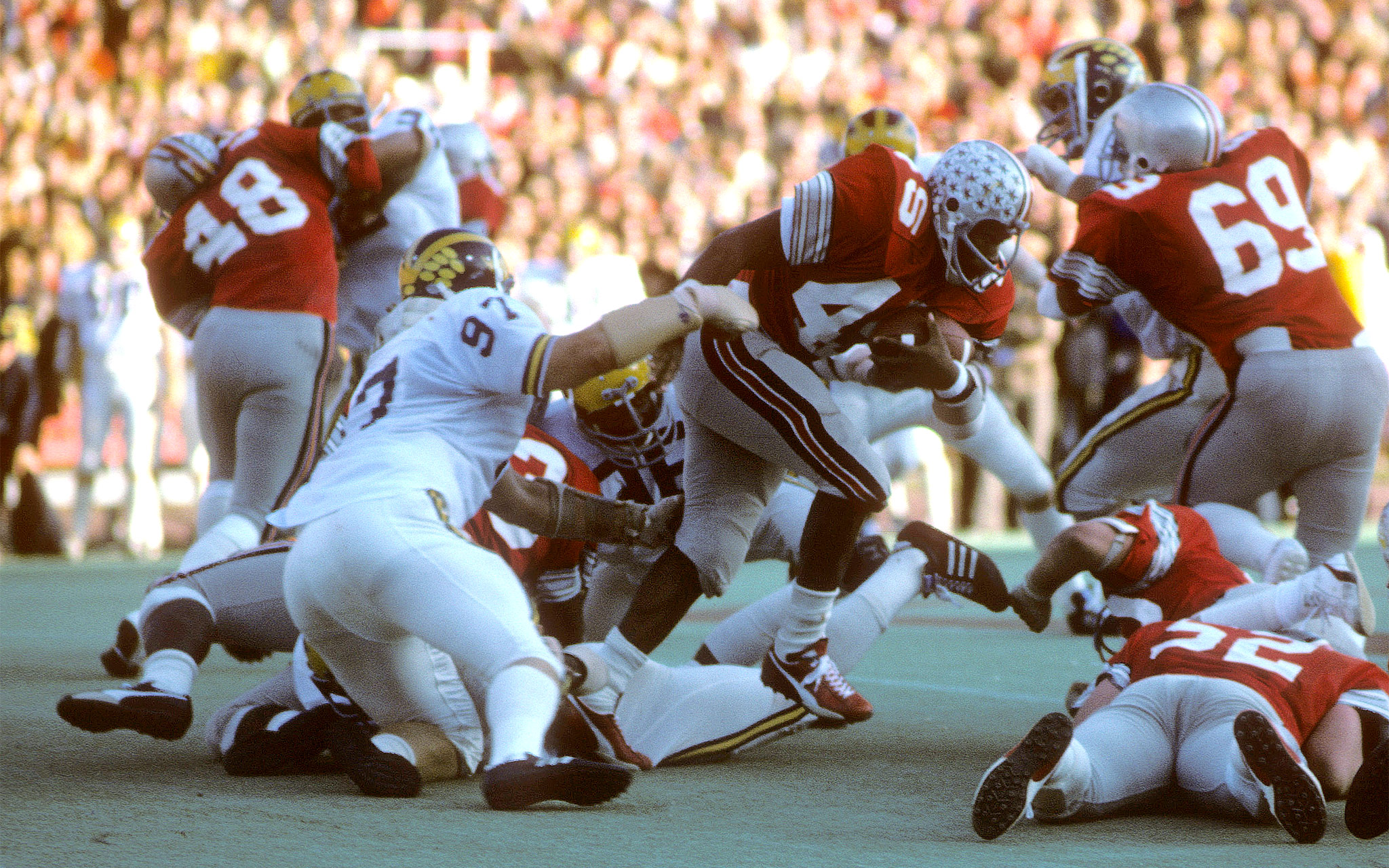 Archie Griffin had 34 games of at least 100 yards rushing.