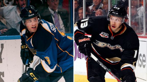 Jaden Schwartz and Nick Bonino