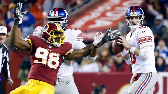 Will Beatty, Brian Orakpo, Eli Manning