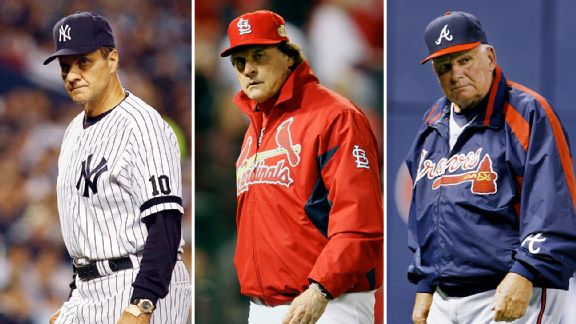 Joe Torre, Tony La Russa and Bobby Cox