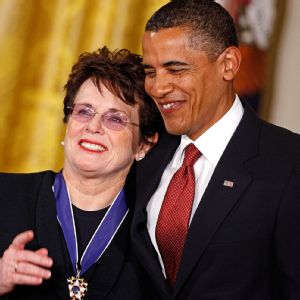 Billie Jean King and Barack Obama