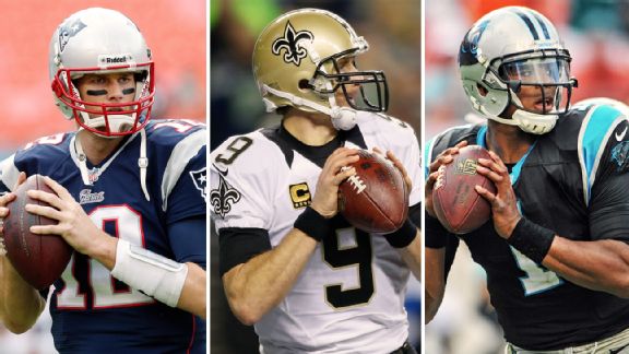 Tom Brady, Drew Brees, Cam Newton