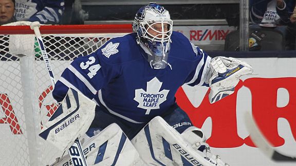 James Reimer #34 of the Toronto Maple Leafs