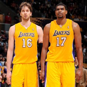 Pau Gasol and Andrew Bynum