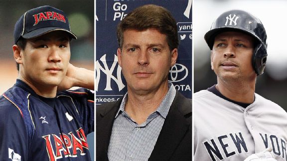 Masahiro Tanaka, Hal Steinbrenner, and Alex Rodriguez