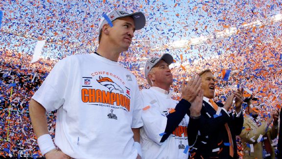 Peyton Manning, John Fox and John Elway