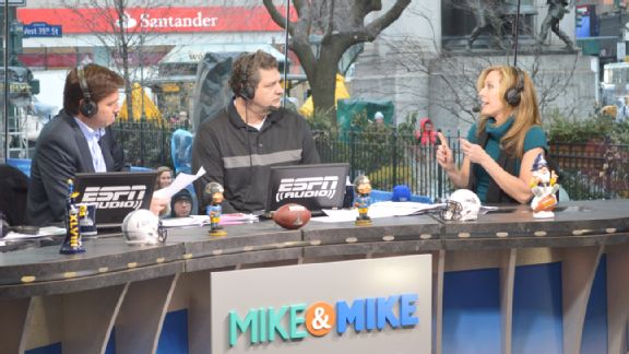 Mike Greenberg, Mike Golic and Linda Cohn