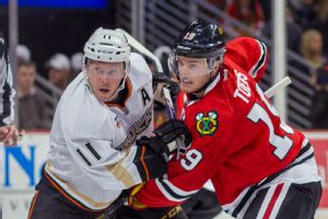 Jonathan Toews and Saku Koivu
