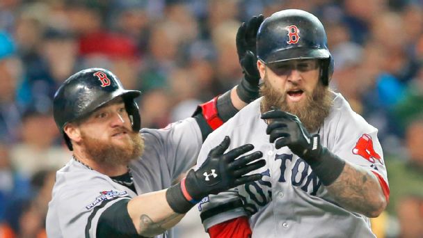 Mike Napoli and Jonny Gomes