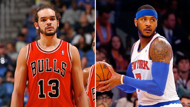 Joakim Noah and Carmelo Anthony