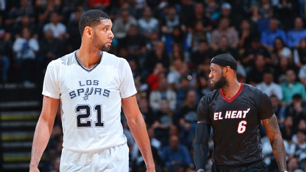 Tim Duncan and LeBron James