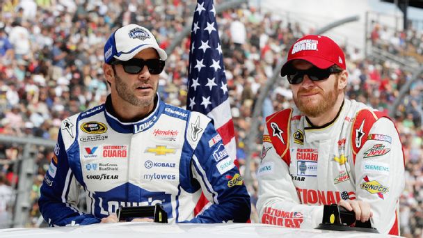 Jimmie Johnson and Dale Earnhardt Jr.