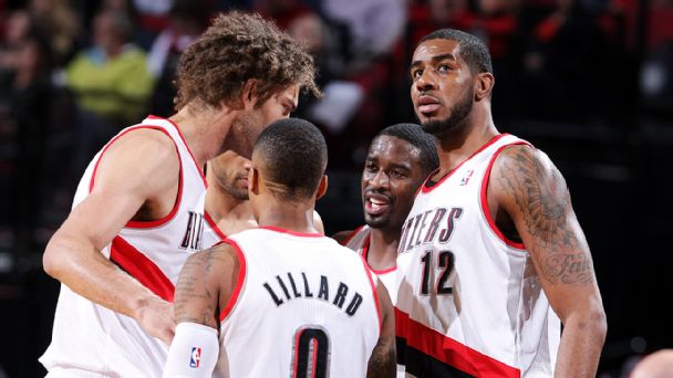 Portland Trail Blazers huddle